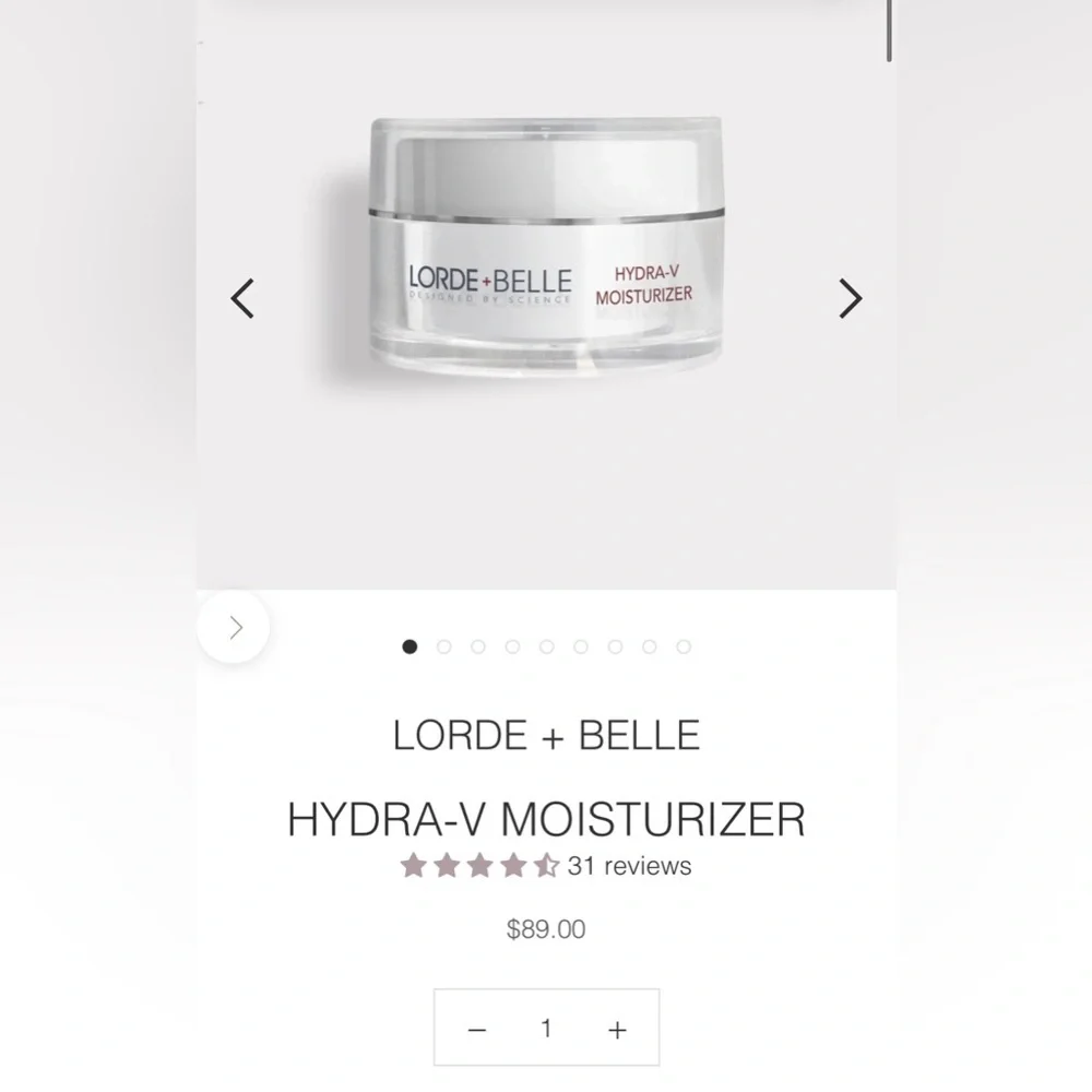 LORDE & BELLE Hydra-V Moisturizer - $89 Retail - New & Sealed no box